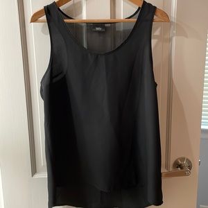 Black Flowy Tank with Sheer Back panel
